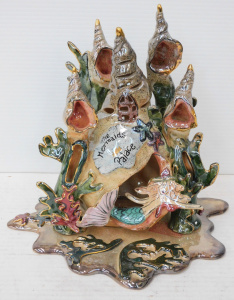 Lot 310 - Blue Sky Ceramics The Mermaids Palace Tea Light Holder 26cm H