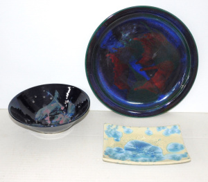 Lot 314 - 3 x Pieces - Australian Studio Pottery - David Williams Crystalline gl