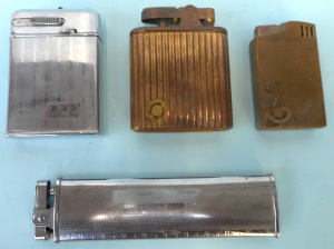 Lot 317 - Group vintage Novelty Cigarette Lighters, incl Vintage PAC Brand Music