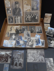 Lot 324 - Box Vintage Japanese Photos, incl albums, loose photos, mostly militar