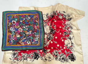 Lot 334 - 2 x Silk Scarves - Liberty small square & lge 1950s Marcel Guillem