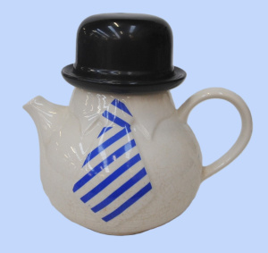 Lot 353 - Vintage S Fielding & Co City Gent novelty teapot Blue Stiped tie w