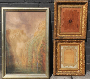 Lot 8 - Group lot - 2 x c1900 Gilt Framed w period cut Mounts + Ernest Decimus S