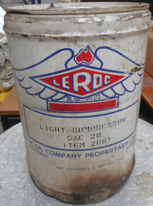 Lot 38 - Vintage Australian Leroc Oil Co Metal 5 Gallon Drum - 40cmH
