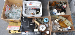 Lot 43 - 5 x Boxes of Vintage Glass & Ceramics incl Desert Bowls, Vases, Gla