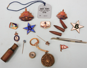 Lot 51 - Group lot of vintage Blokey items inc Enamel Badges & Medallions -