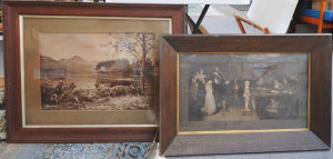 Lot 79 - 2 x Large framed Classical c1900 Sepia Toned Prints - Autumn Morning, D
