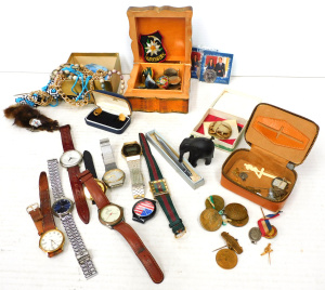 Lot 125 - Mixed Group lot inc Mens watches, Aust & New Zealand Coins inc Com