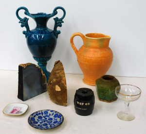 Lot 152 - Mixed Vintage Group inc Chinese Shiwan Ginger Jar, Bakelite advertisin