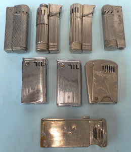 Lot 170 - Group lot Chrome-plated Cigarette Lighters, incl Duxette Karat made in