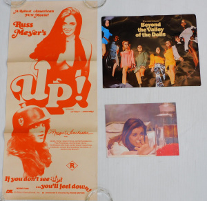 Lot 180 - 3 pces Russ Meyers ephemera inc movie Day Bill Poster for UP, Lobby Ca