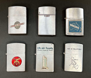 Lot 183 - Group Vintage Windproof Cigarette Lighters, incl Penguin, Emblem, Dire