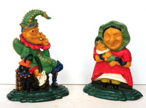 Lot 216 - Reproduction Cast Punch & Judy door stops 32cm H