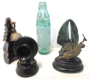 Lot 228 - Mixed Group lot, incl Codd Bottle (J Lescal Warrnambool), Mounted meta