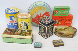 Lot 233 - Lot pf Vintage Tins & Packaging incl Bear Tape Tin, Club Swallow C