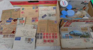 Lot 249 - 2 x small boxes loose Stamps and Envelopes, some with interesting post