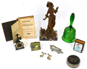 Lot 250 - Mixed Group lot inc Miniatures - Limoges handbag, Pewter Rhinoceros, P