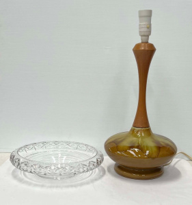Lot 271 - 2 x pces Lge 1920s Stuart crystal shallow bowl & 1960s ceramic &am