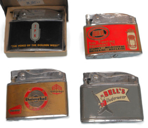 Lot 281 - Group Vintage Rolex Cigarette lighters with Advertising, incl 2PK Radi