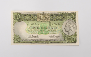 Lot 283 - Vintage Australian One Pound Bank Note - serial HH 00 675225, Coombs &