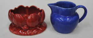 Lot 309 - 2 x Pieces of Australian Pottery incl Fowler Jug w Blue Glaze & EG