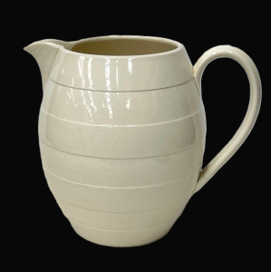 Lot 314 - Large 1930s T Green cream banded Jug - 22cms H