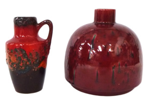 Lot 331 - 2 x Mid Century West German Pottery vases incl, vibrantly glazed Rusch