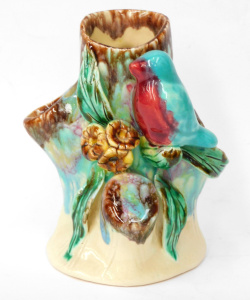 Lot 335 - Vintage Wendy Artware Australian Pottery Tree Trunk Vase - applied Gum