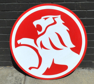 Lot 20.1 - Round Holden Cars 94 Logo Sign on Board - Approx 81cm D
