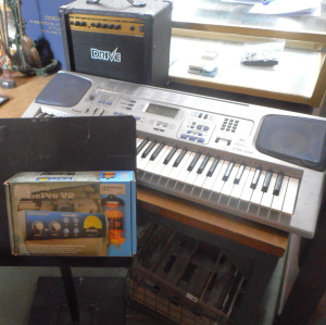 Lot 37 - Group lot music equipment, incl Casio CTK-591 Keyboard, PreSonus Tubepr