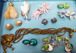 Lot 45 - Small lot of Costume Jewellery inc, Scottish Kilt Pin, Mink Fur Poodle