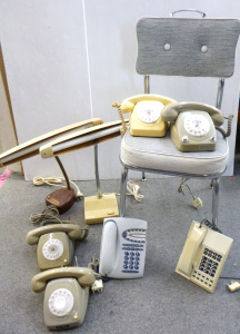 Lot 71 - Group lot of Vintage items inc, 1950s chrome & vinyl kitchen chair,