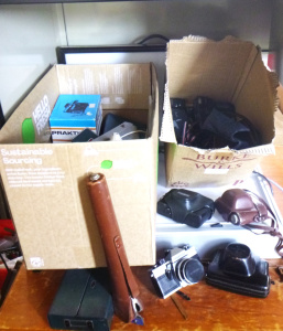 Lot 74 - Group lot of Photography related items inc, Light Boxes, Vintage Camera