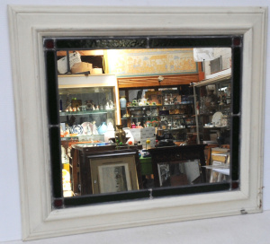 Lot 99 - Hand painted timber mirror with led light surround 49cm x 60cm