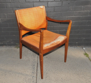 Lot 106 - Vintage retro 1970s T H Brown Carver Dining chair - needing re-upholst