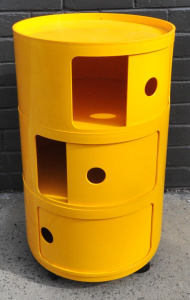 Lot 111 - Vintage Kartell Yellow Componibili Storage Three Tier Storage Unit - A