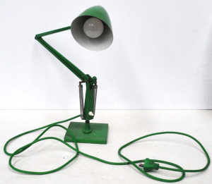 Lot 112 - Retro Green Enamel Planet Lamp Studio Model K w Matching Green Cord &a