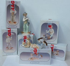 Lot 117 - 6 x Boxed Ceramic Clown Figures from the Leonardo Collection inc Coco