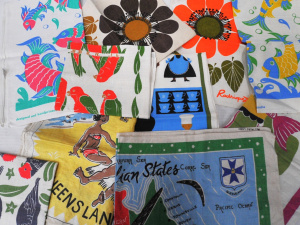 Lot 129 - Group lot - Retro Colourful Tea Towels - mainly Irish linen - Rodrique
