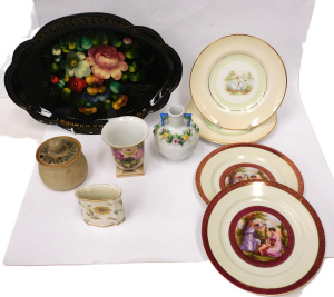 Lot 139 - Mixed Group lot Continental inc 2 x Irish Swan lake plates, Handprinte