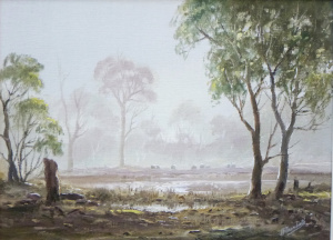 Lot 142 - Ernest (Ern) Trembath (1943 - ) Framed Oil Painting - Gums at Mooraduc