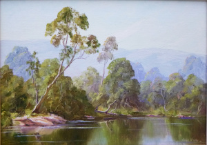 Lot 147 - Keith Wright (Active c1980-90s) Framed Oil Painting - Quiet Corner, Bu