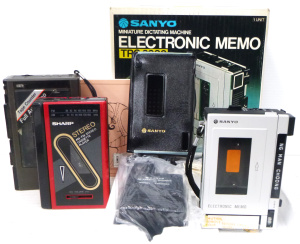 Lot 188 - 3 x Vintage items inc, boxed Sanyo Miniature Dictating Machine Electro