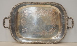 Lot 203 - Vintage ornate EPNS Trophy Tray - engraved to middle 'Italian Cup 1955