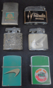 Lot 237 - Group Novelty Vintage Cigarette Lighters, incl Flicker Baseball Player