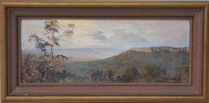Lot 246 - Tony Lewis (Active c1970 - 80s) Small framed Oil Painting - The Blue M
