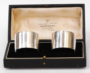 Lot 268 - Boxed c1918 Pair Birmingham Silver Napkins Rings by George Randle TW 6