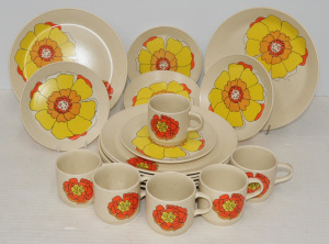Lot 288 - Vintage Set of Johnson Brothers Australian Tableware in Orange & Y