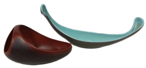 Lot 291 - 2 x Beswick Mid Century Ceramics in Brown & Black Bowl by Albert H