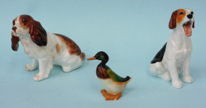 Lot 303 - 3 x Ceramic Figures inc 2 x Royal Doulton - Jack Russell Yawning HN10